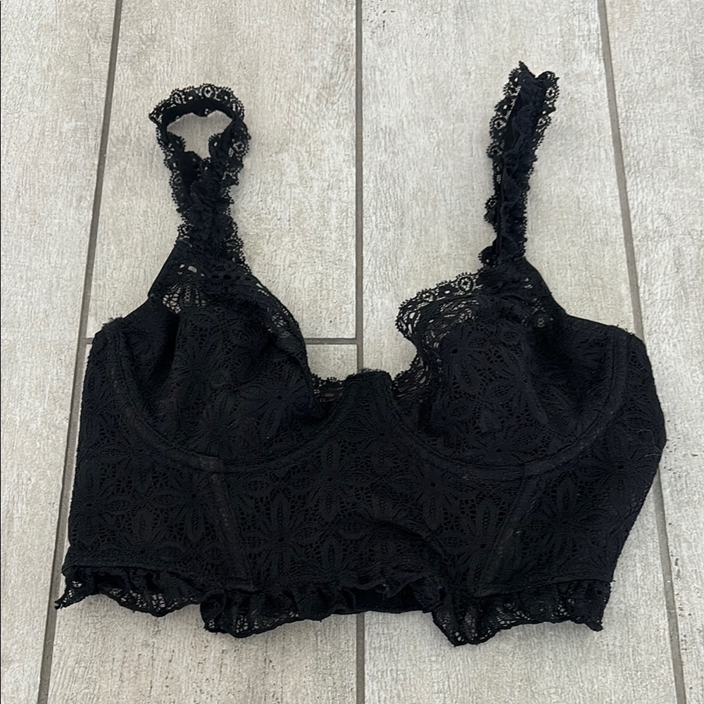 NWOT PLT Elegant Black Lace Bustier Top size 4